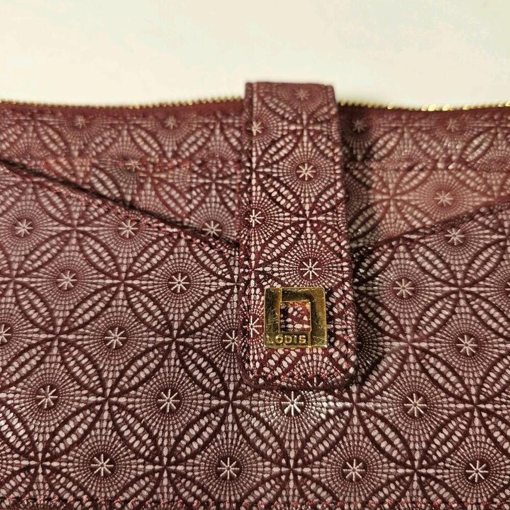 Lodis Maroon Geometric Wallet - Picture 3 of 9